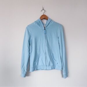 VTG Vintage Light Blue Old Navy Full Zip Up Sweatshirt Stretch 2005 Athleisure